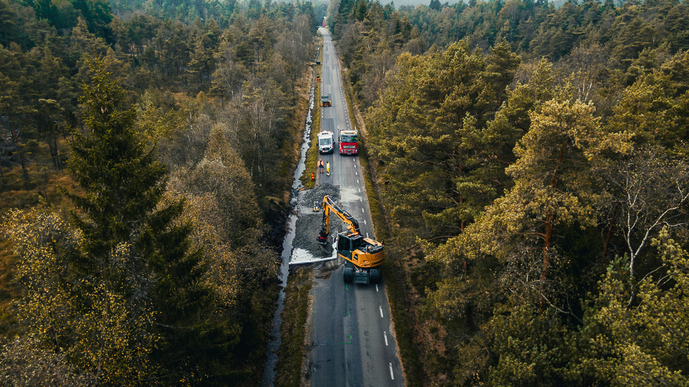 Entreprenadmaskiner till vägarbete